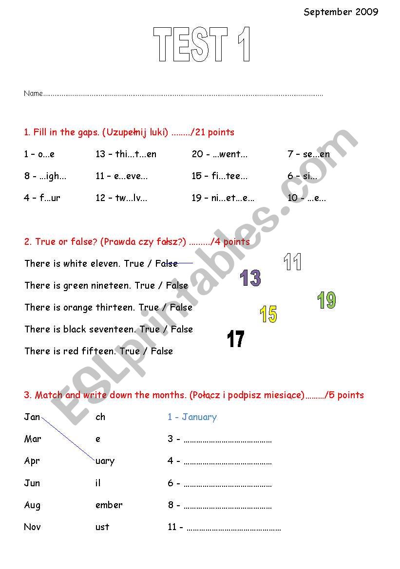 Test worksheet