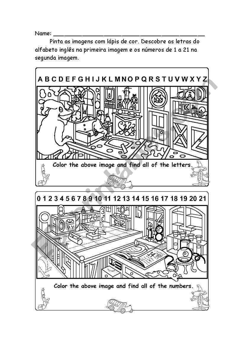 letters and numbers worksheet