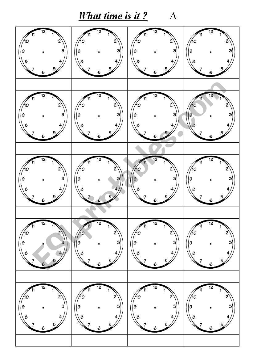 What time is it ? worksheet