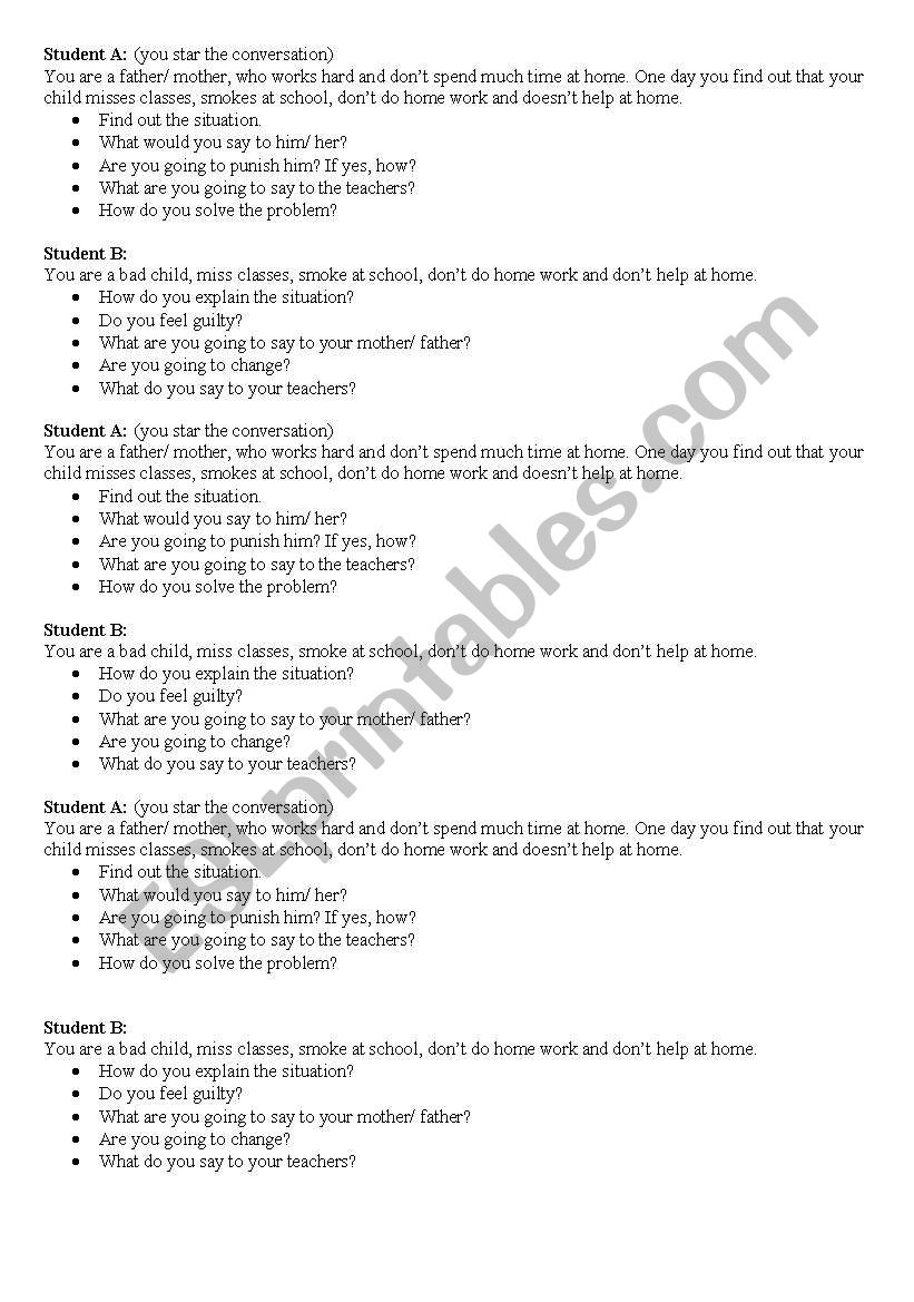 Dialogues worksheet