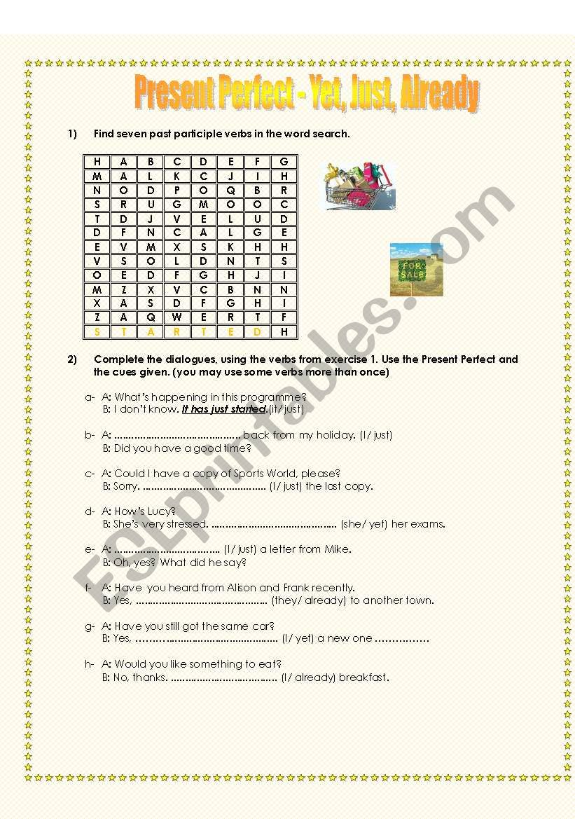 Present Perfect - Yet, just,already Present Perfect - Yet, just,already