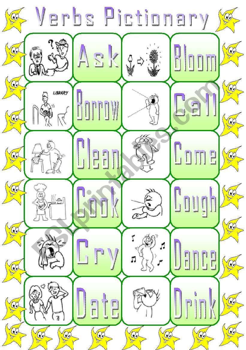 VERBS PICTIONARY worksheet