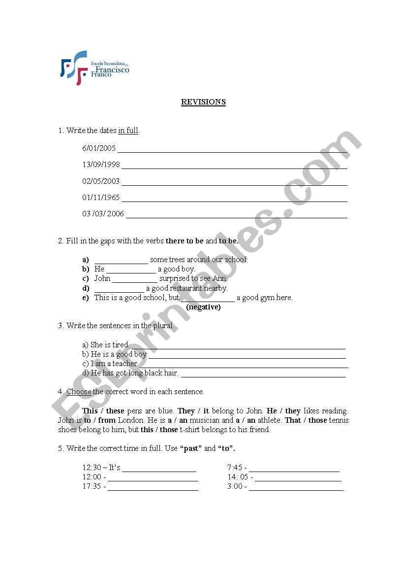 Remedial Work  worksheet