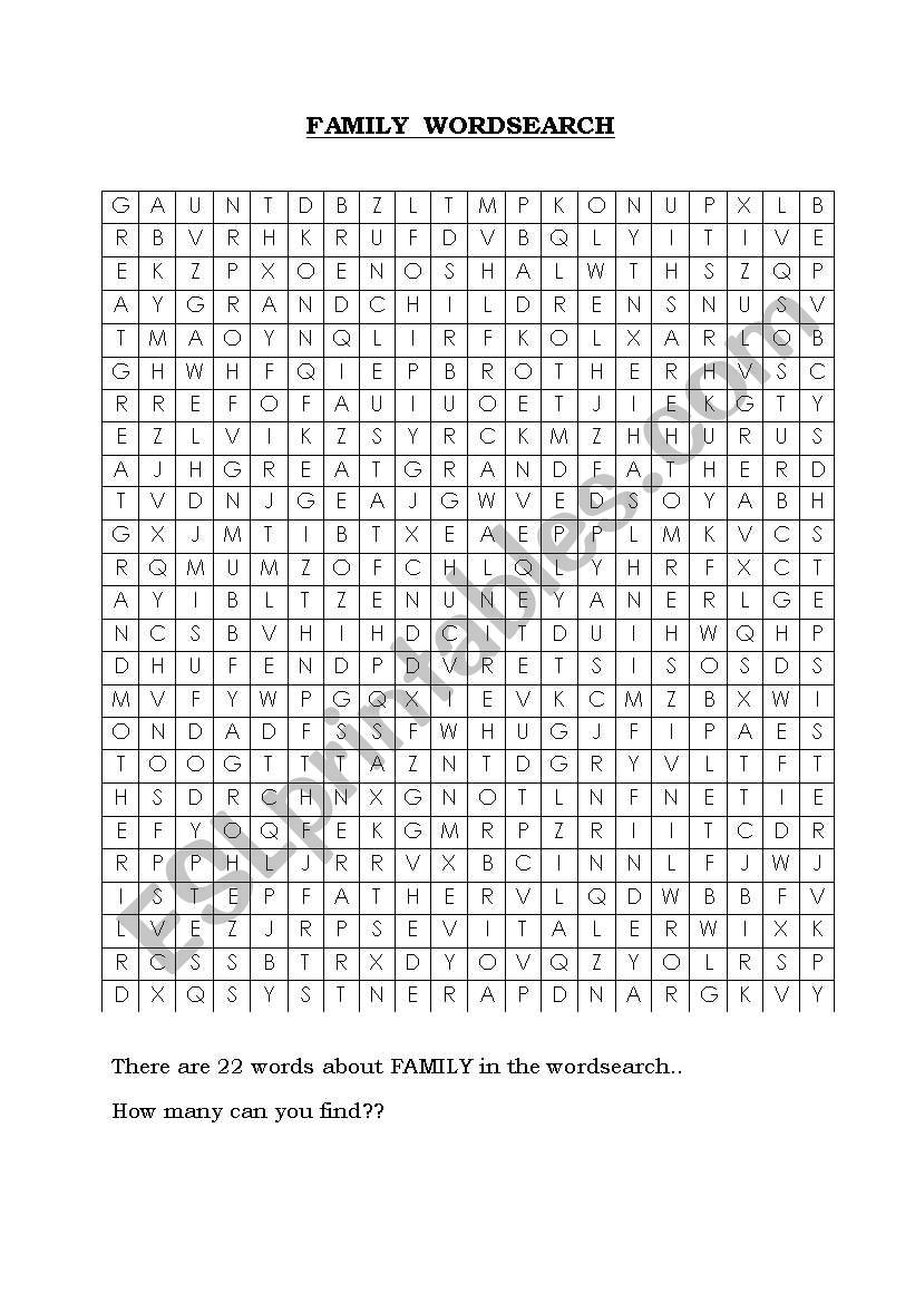 Family and Relatives worksheet