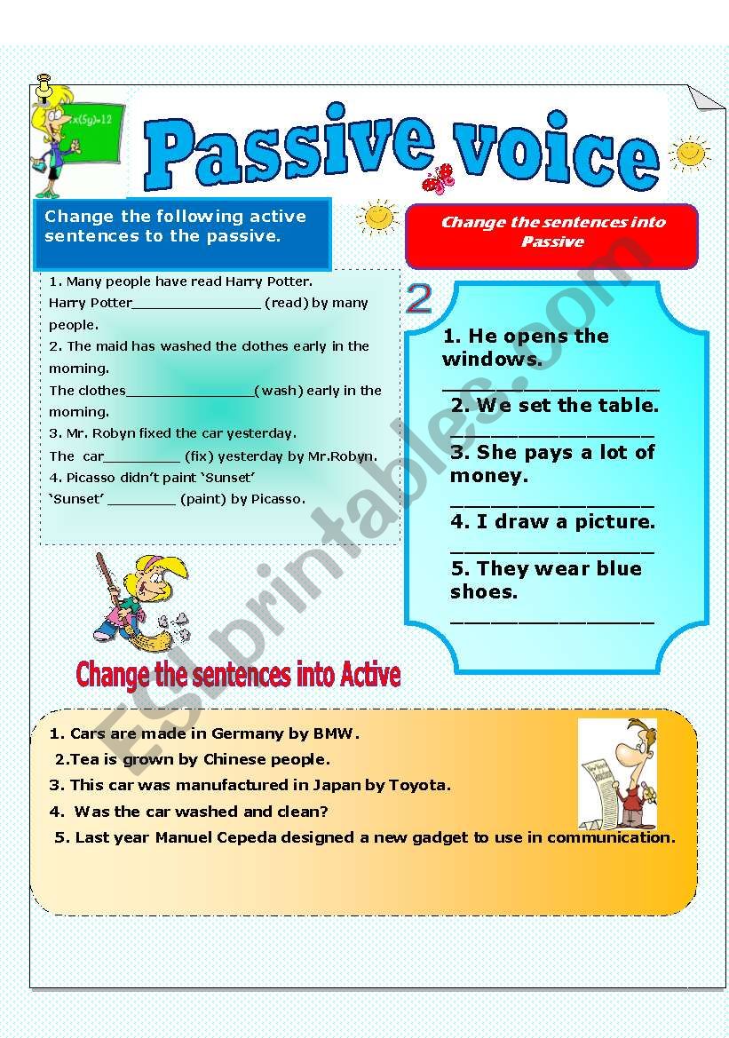 Passive voice. 5. Grammar exercises.