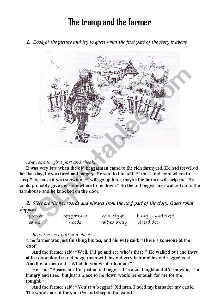 The Tramp And The Farmer worksheet