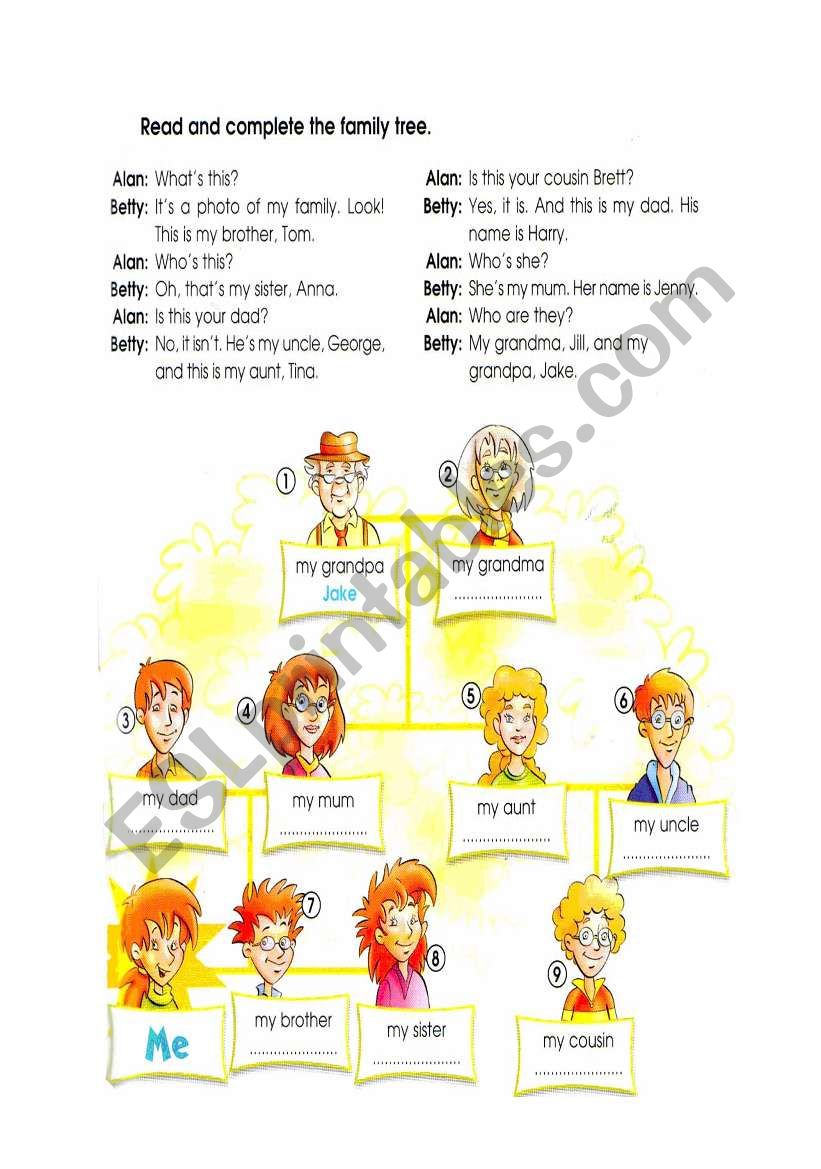 Family tree worksheet