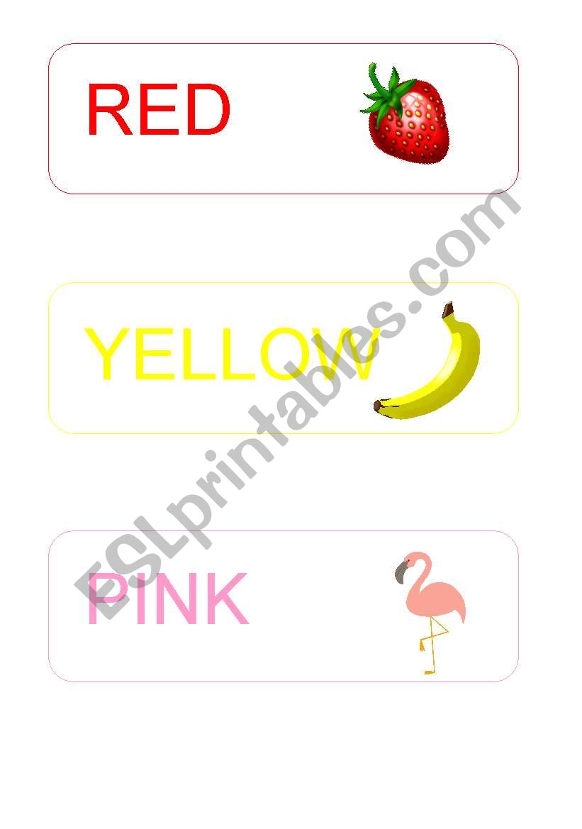 COLOUR FLASHCARDS worksheet