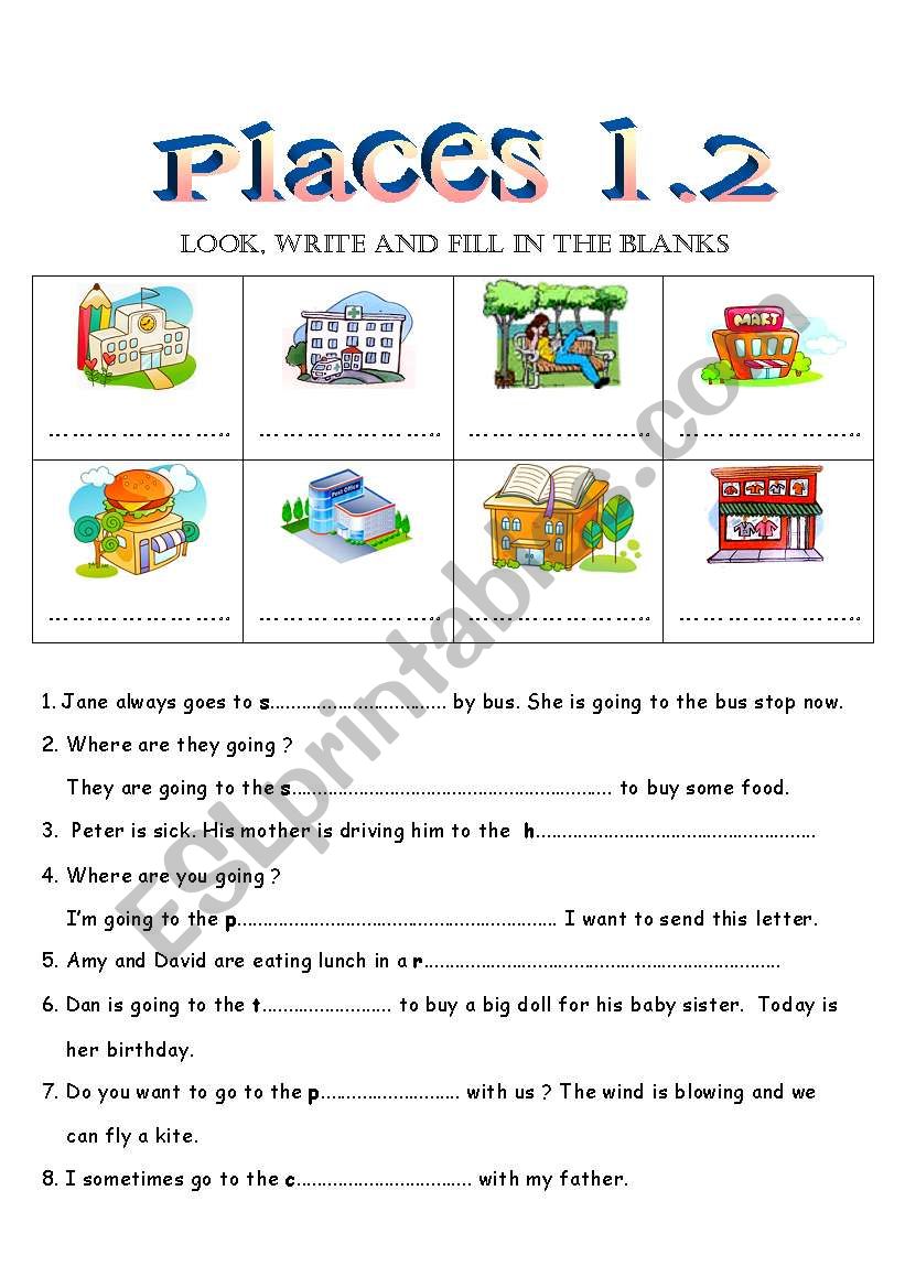 Places 1.2 worksheet