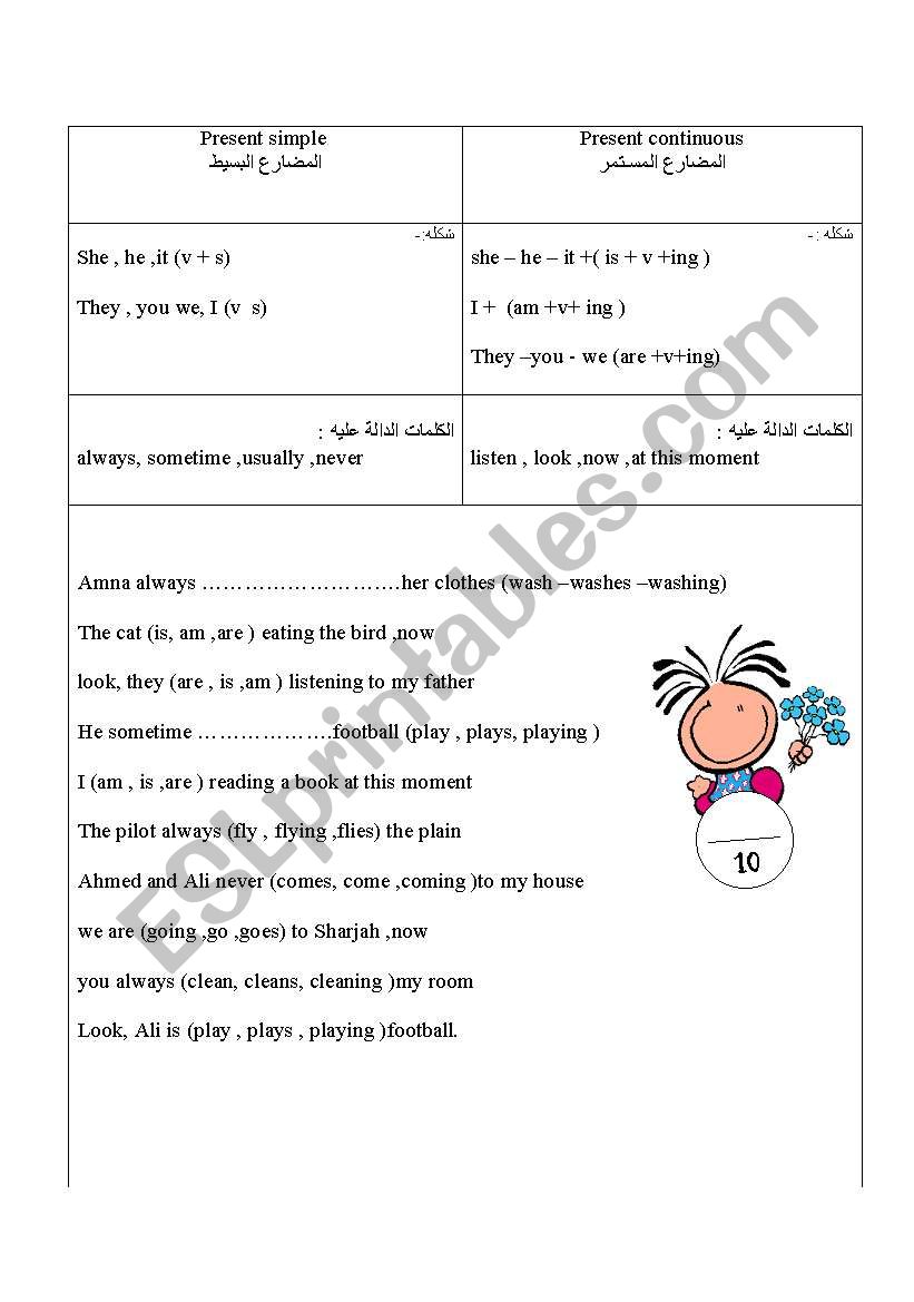 present worksheet