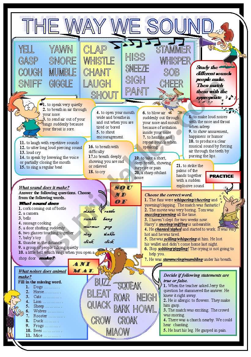 The way we sound  worksheet