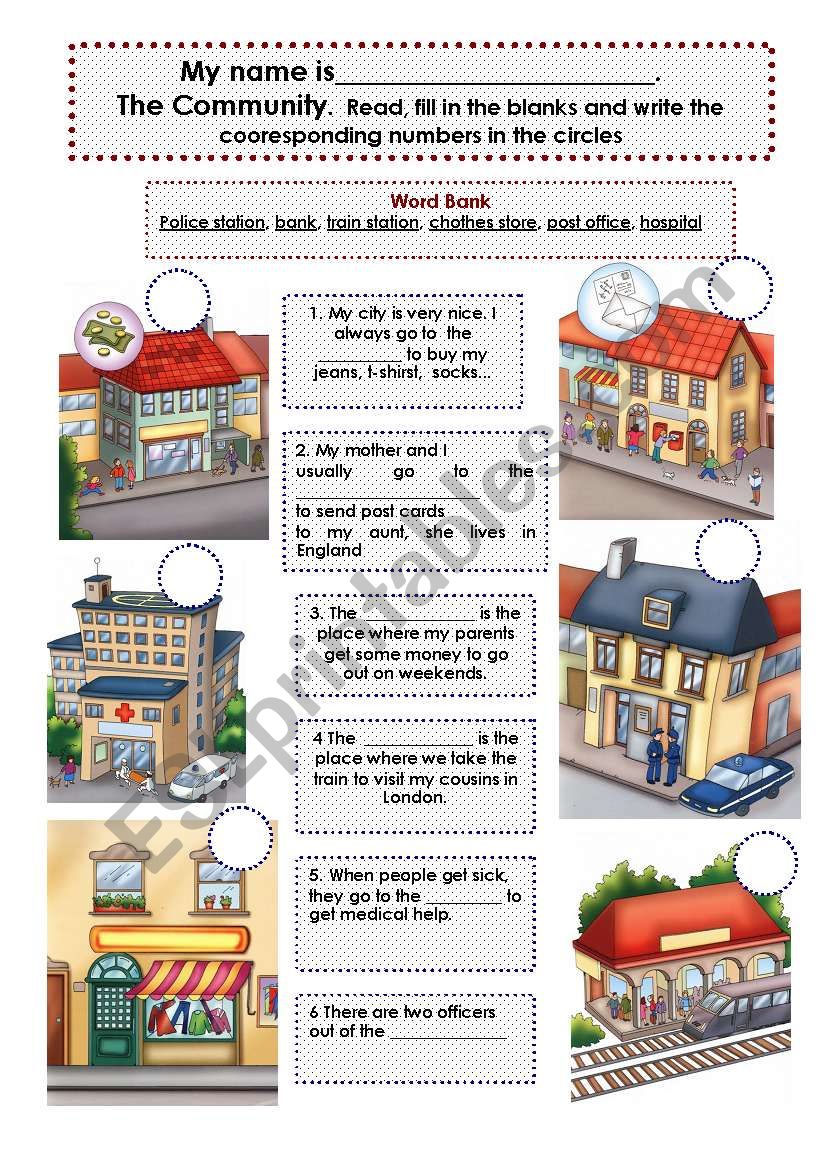 The City I worksheet