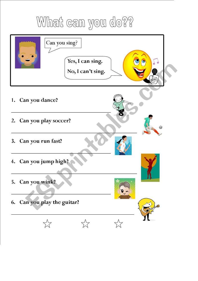 What can you do? worksheet