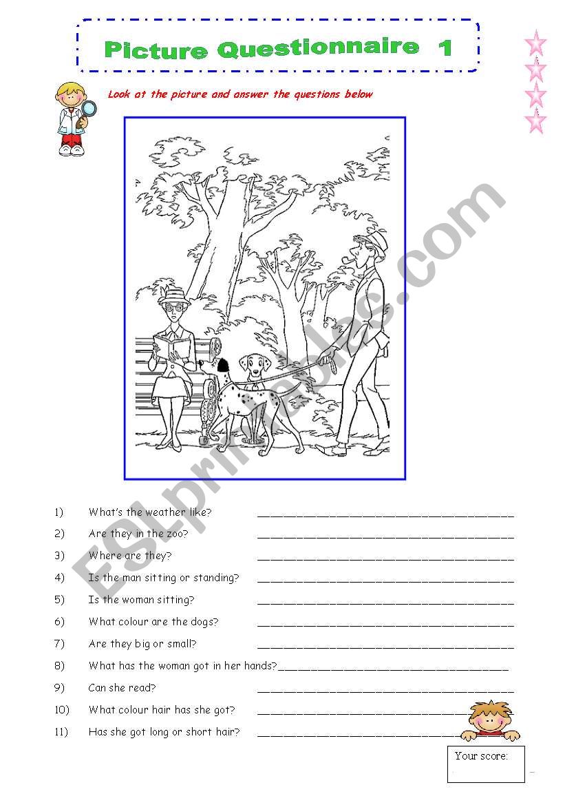 Picture Questionnaire  - 2 pages