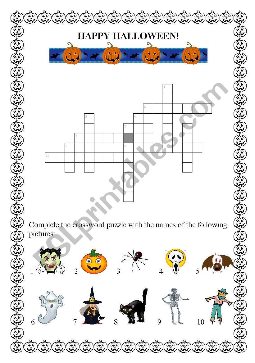 Halloween Crossword Puzzle worksheet