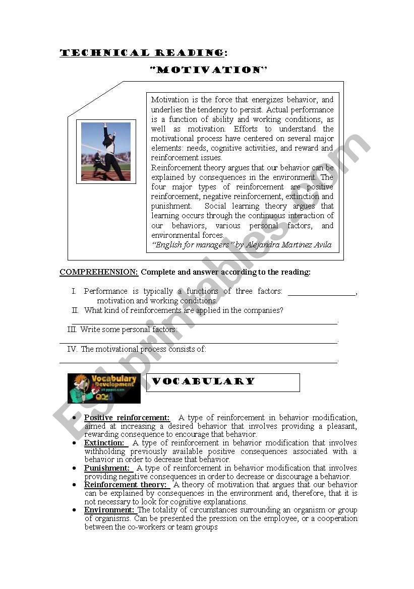 Bussiness reading worksheet