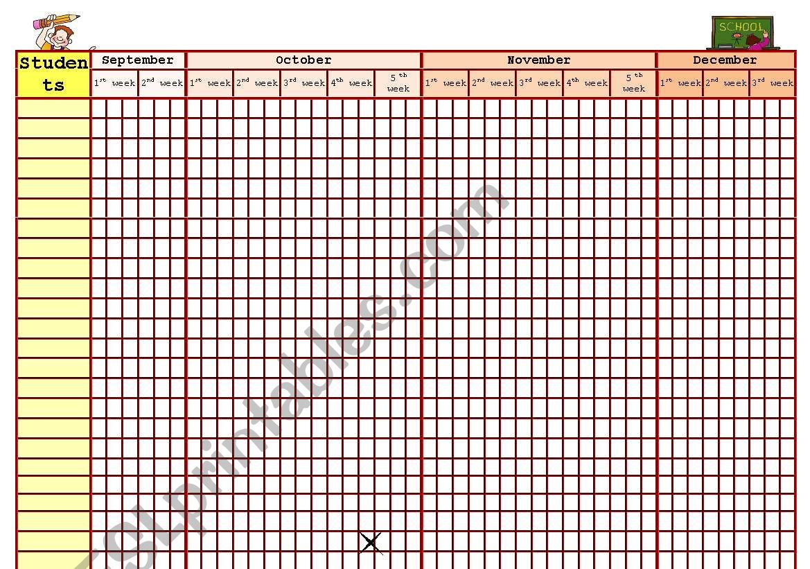 Behaviour Chart worksheet