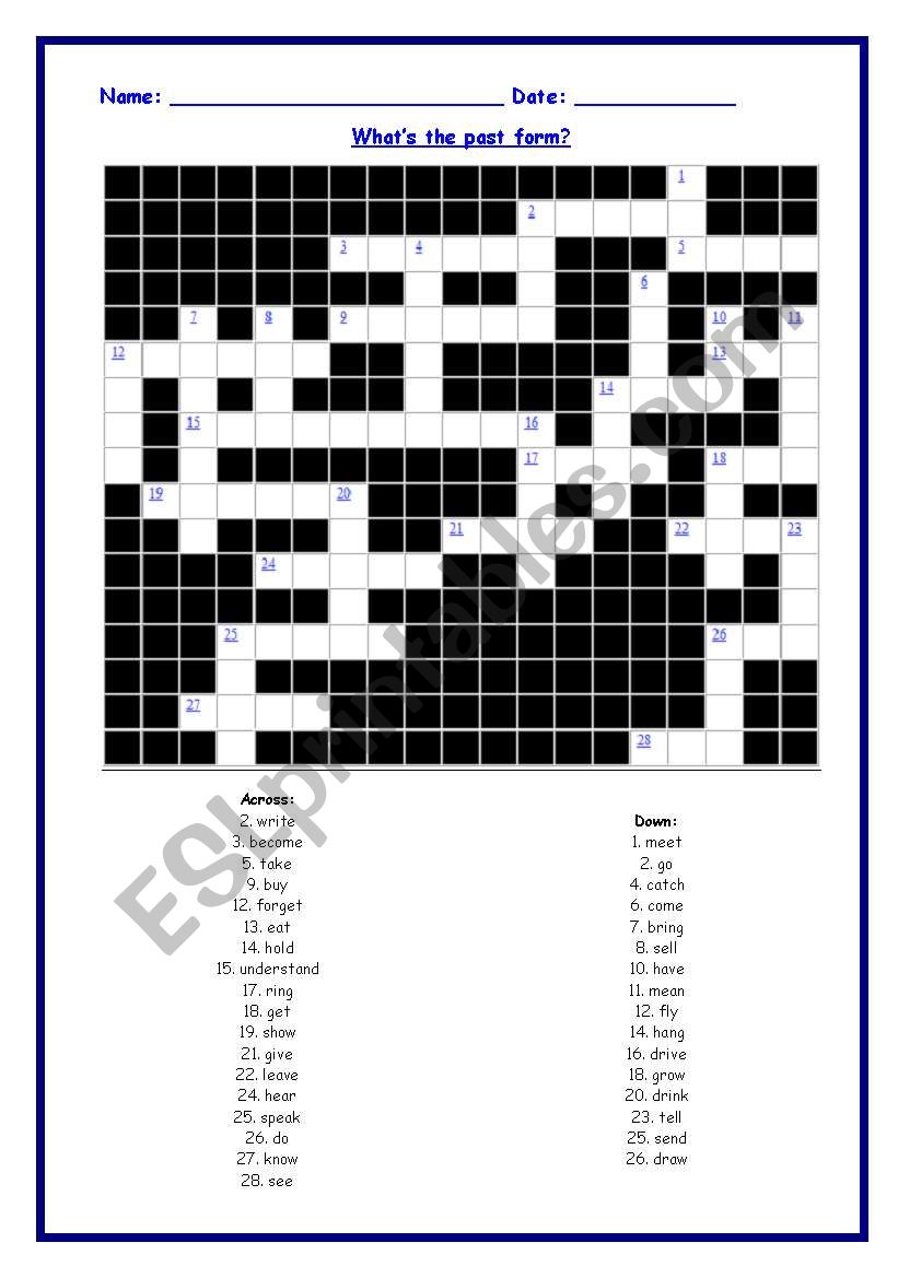 Crossroad - Simple Past worksheet