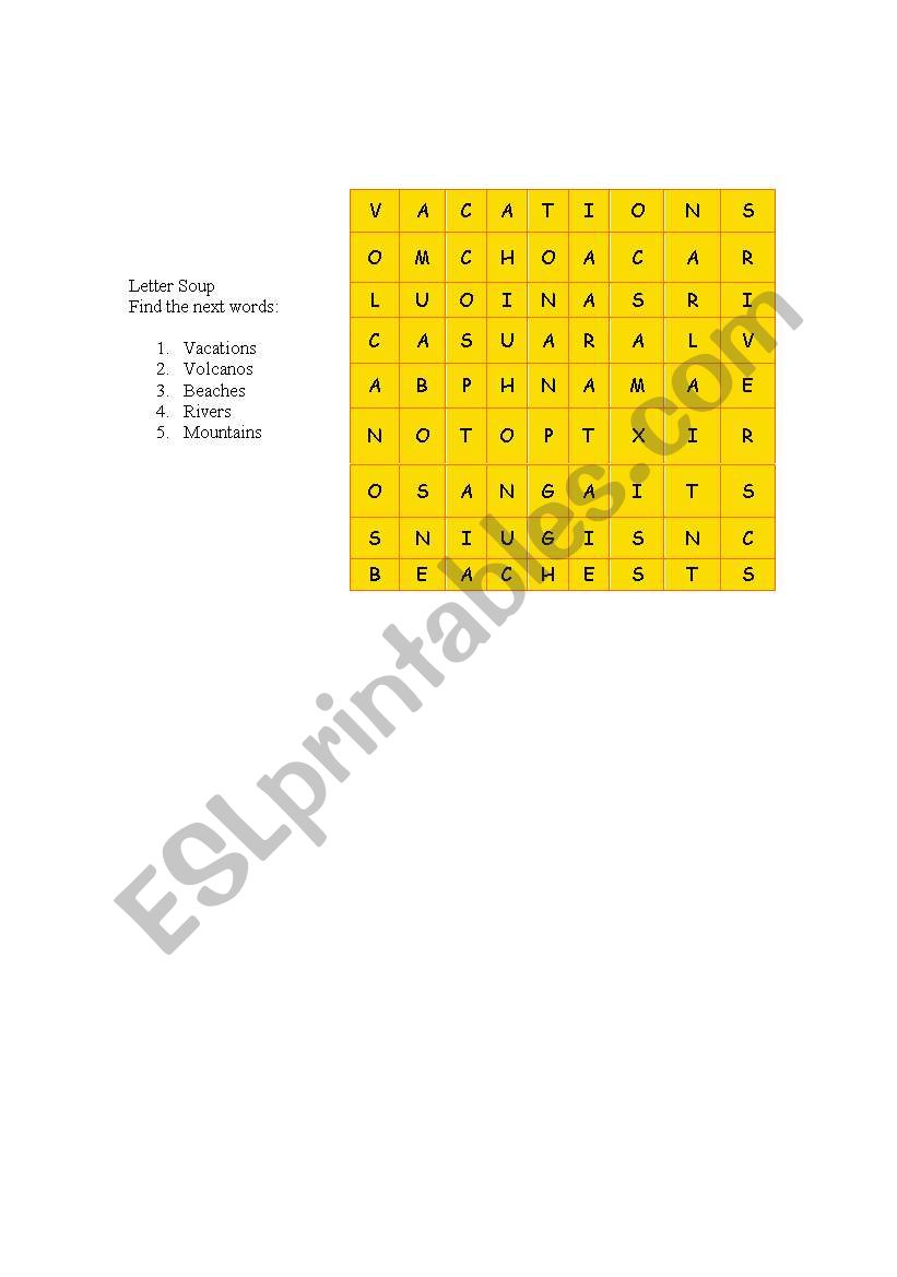 natural resourses cross puzzle