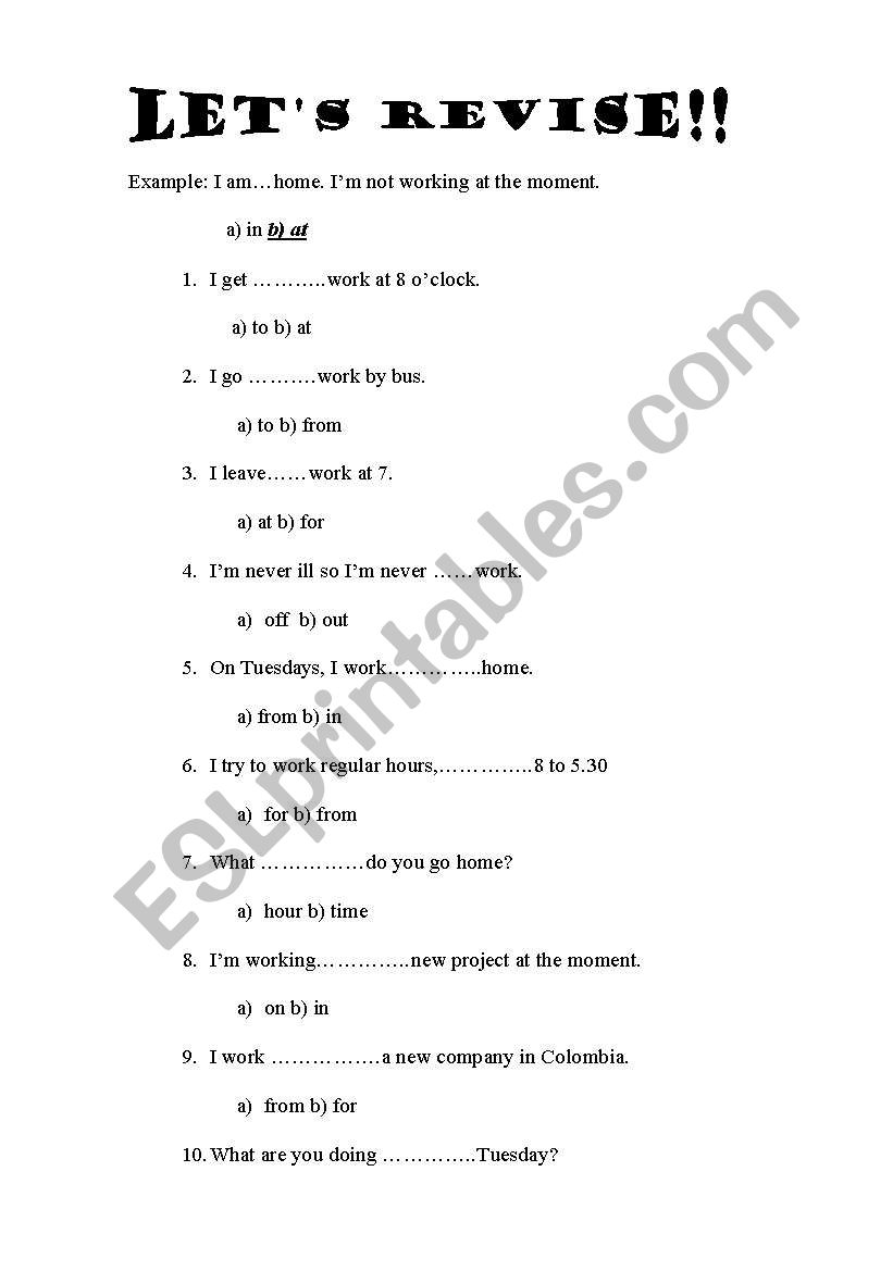 phrases related to work worksheet