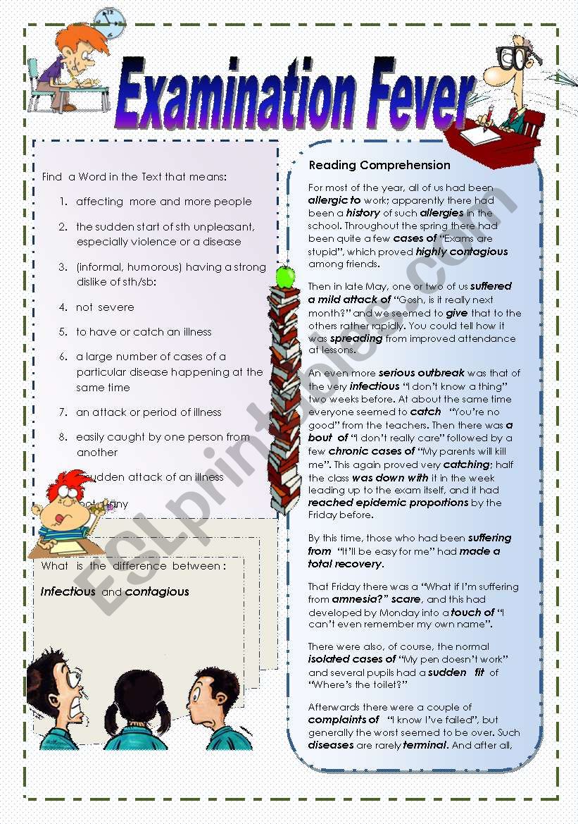 Examination Fever worksheet
