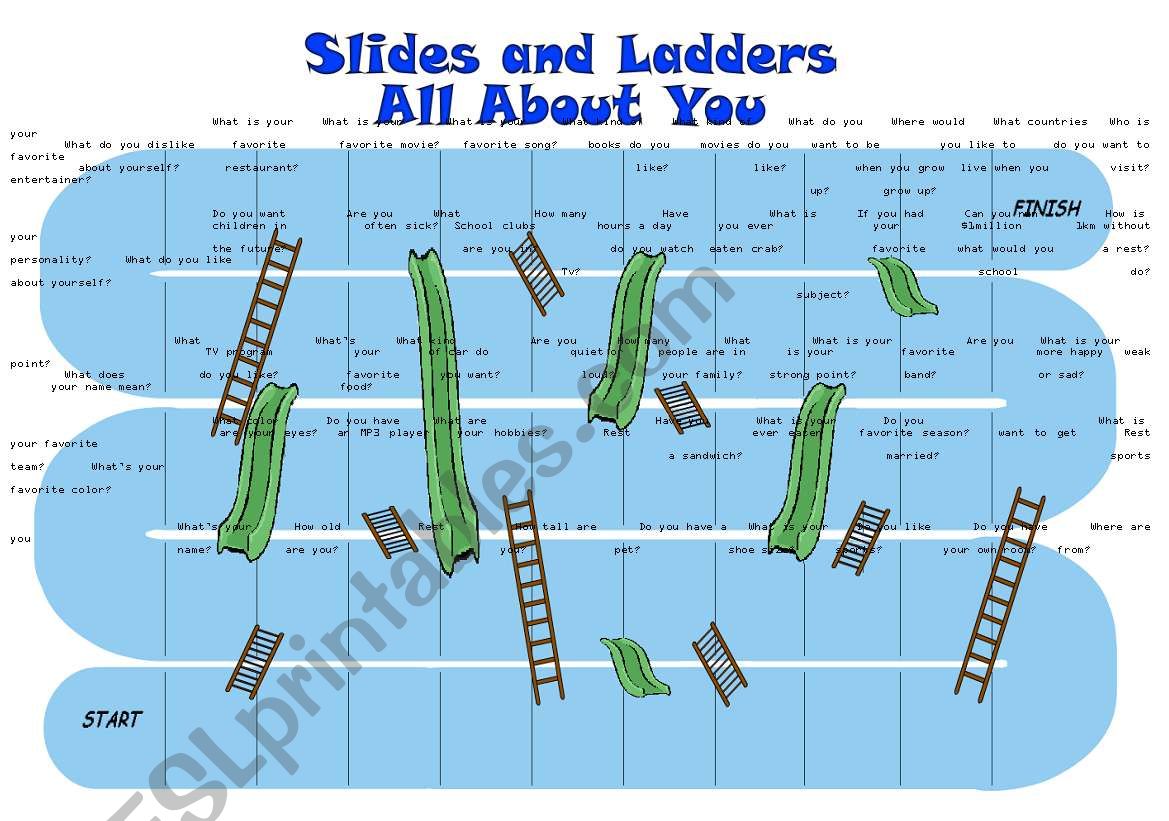 All about you Slides and Ladders game