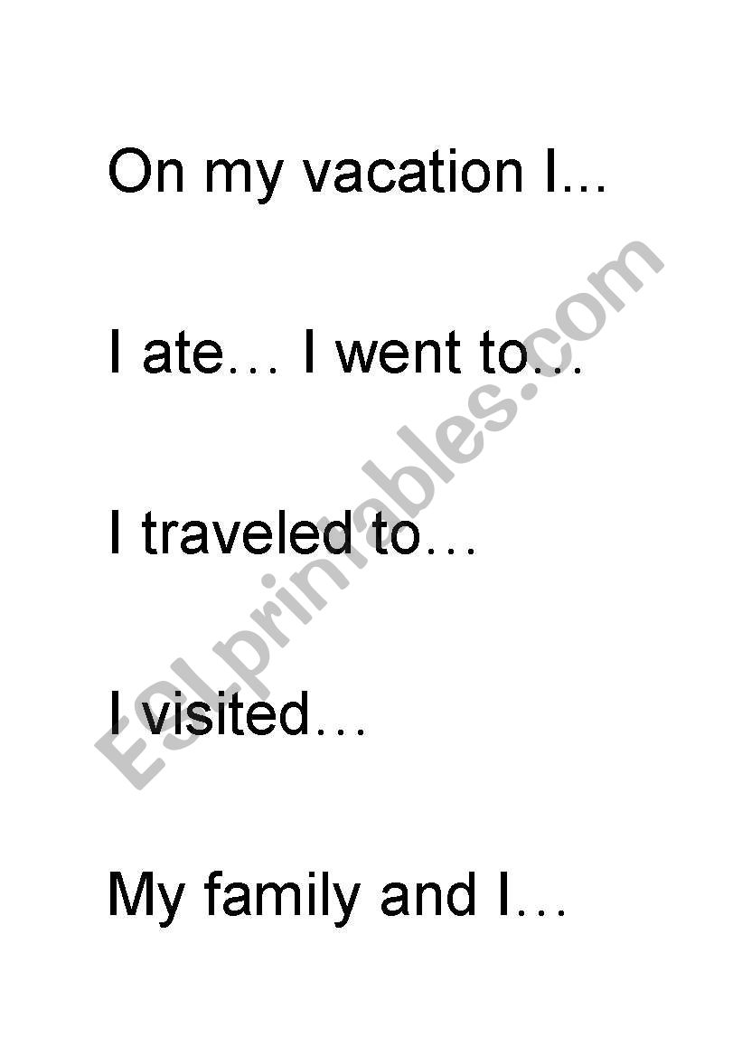 vacation phrase worksheet