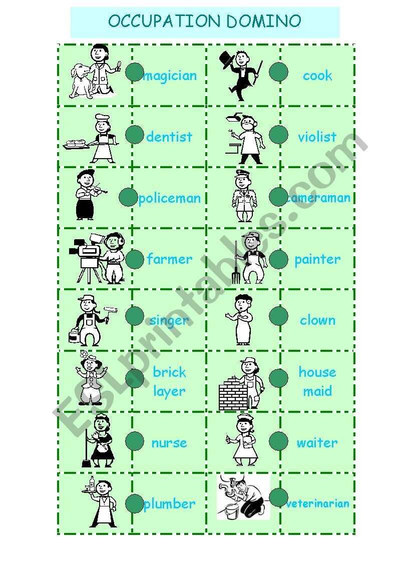 Job Domino worksheet