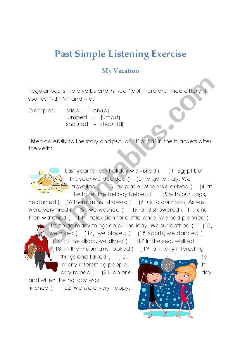 Past Simple Listening Exercise
