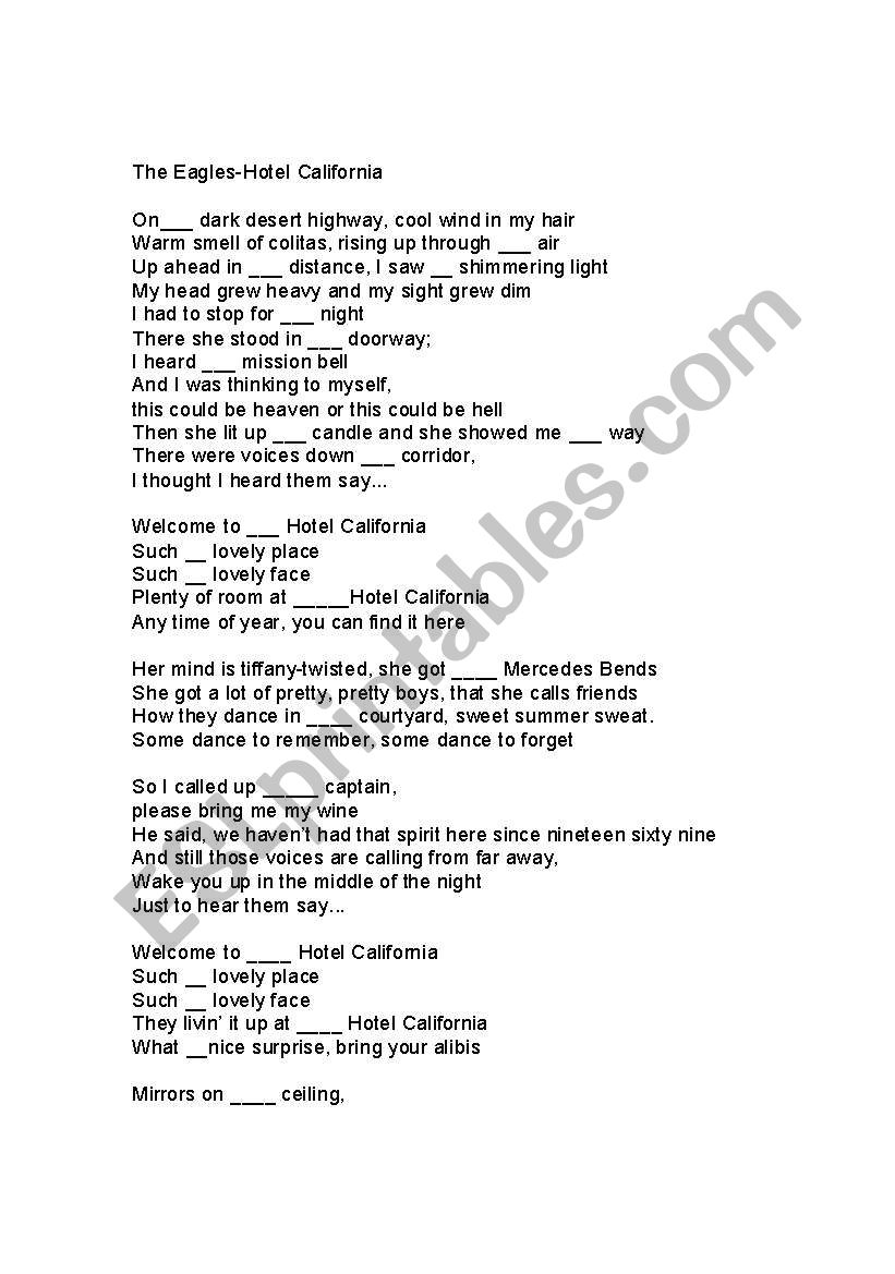 Hotel California/article practice