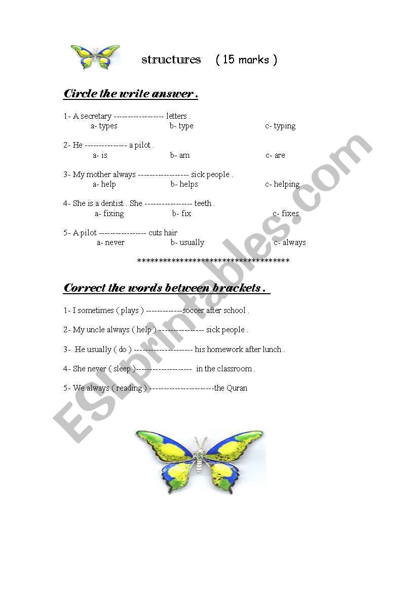 present simple worksheet