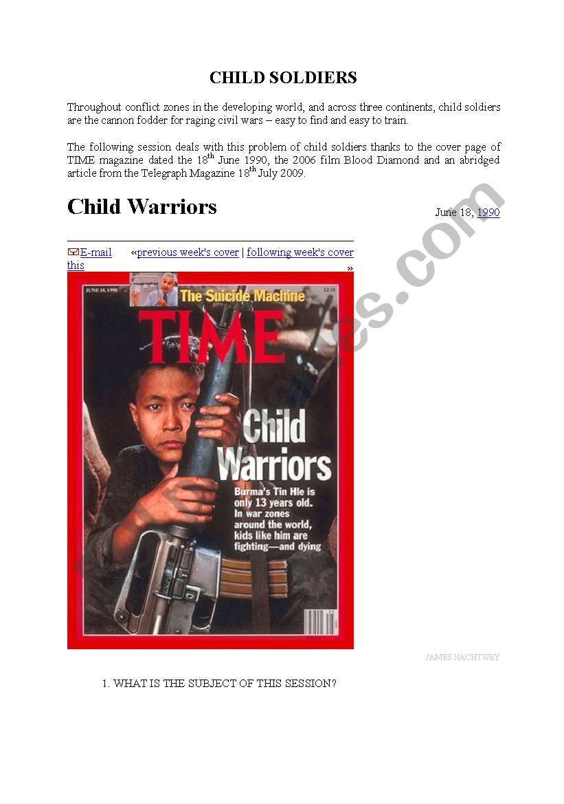 CHILD SOLDIERS : the film BLOOD DIAMOND