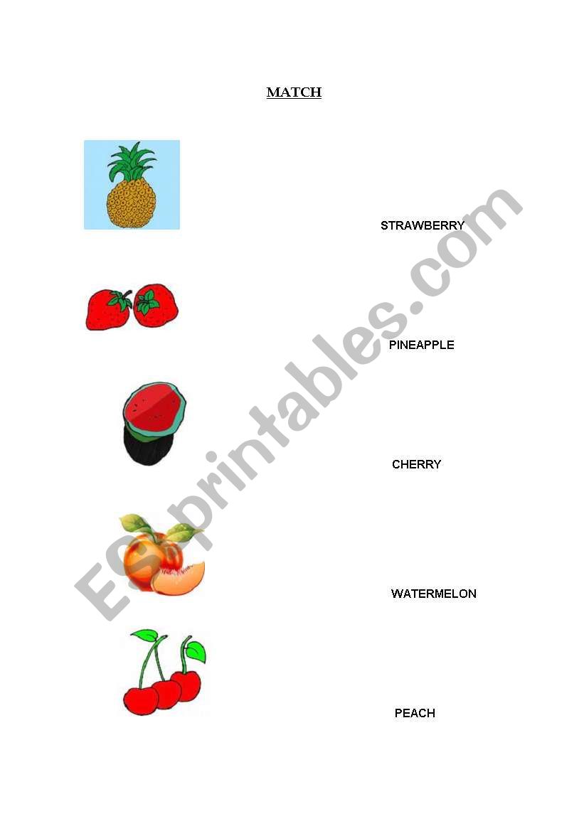 match the fruits worksheet