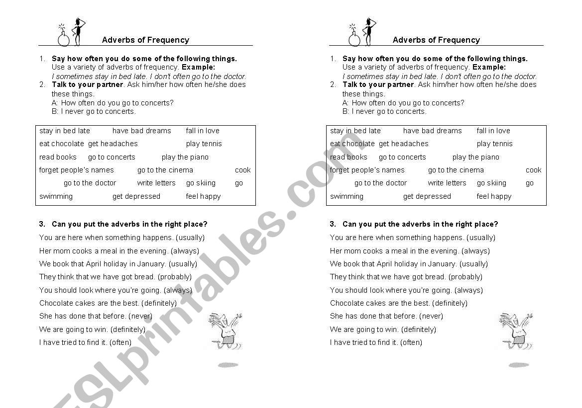 Adverbs of Frequency worksheet