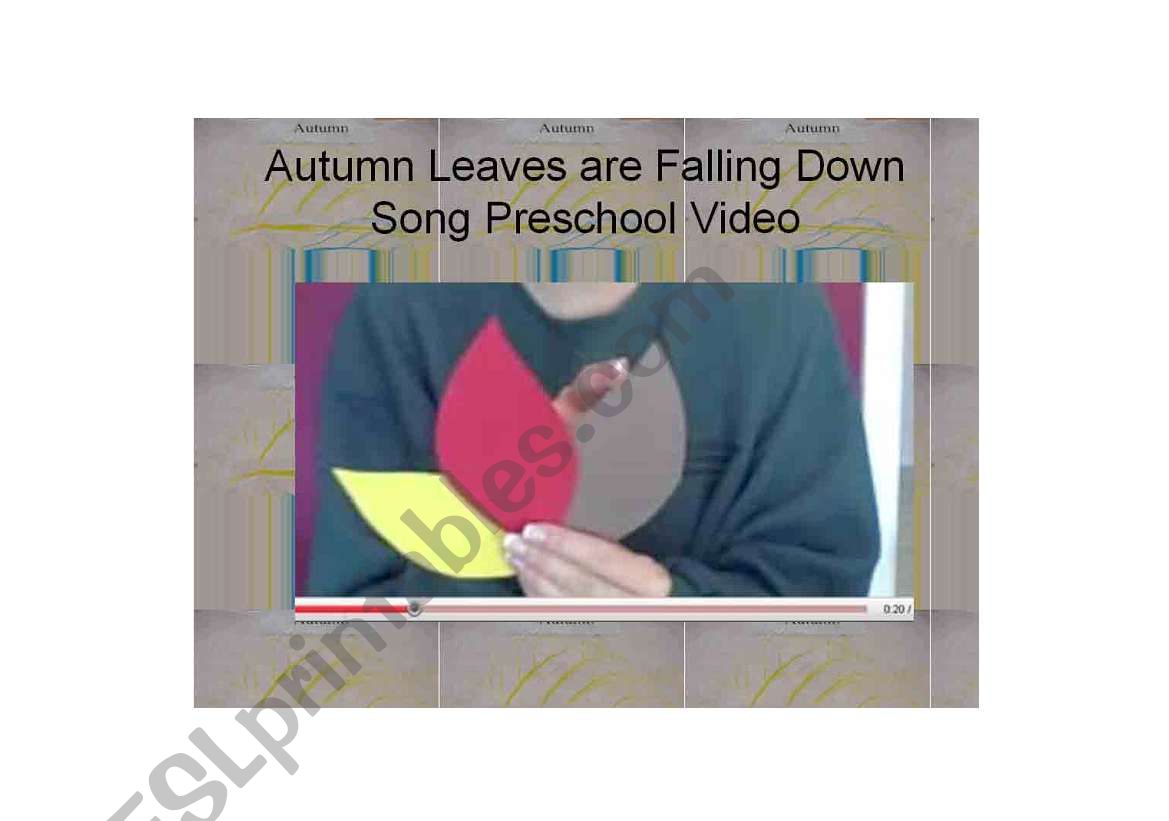 Autumn Leaves are Falling Down Song Preschool Video 