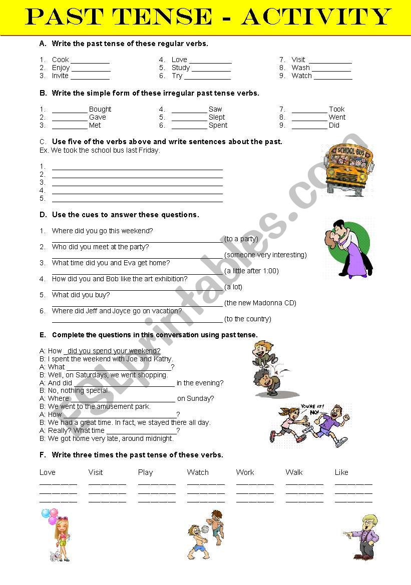 Past tense worksheet