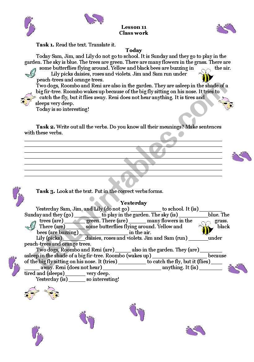 exercises - verbs practicing worksheet