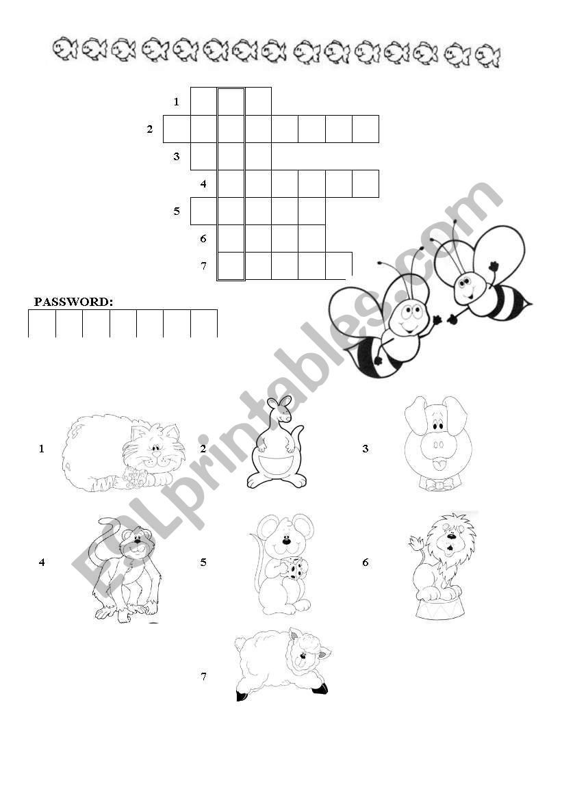 ANIMALS- crossword worksheet