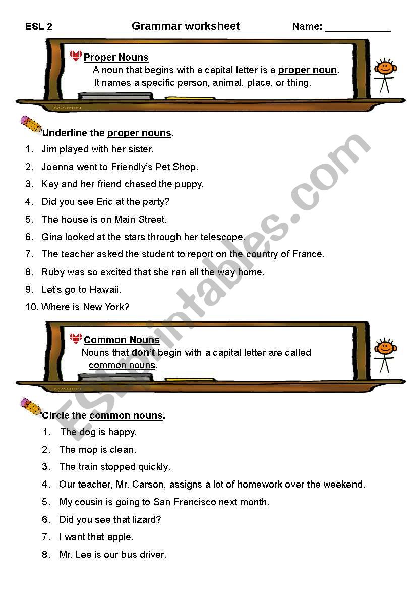 common nouns worksheet
