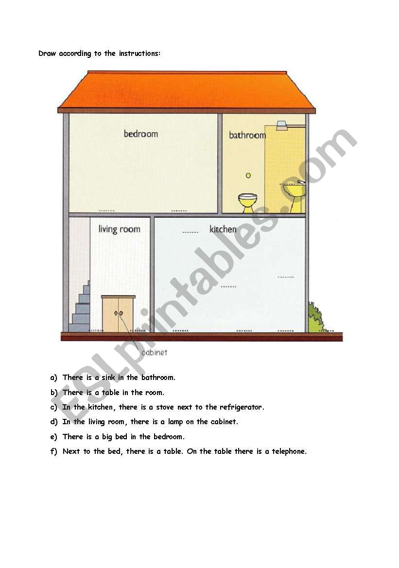 household items test worksheet