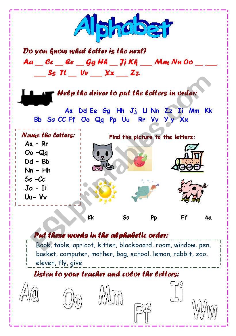 Alphabet worksheet