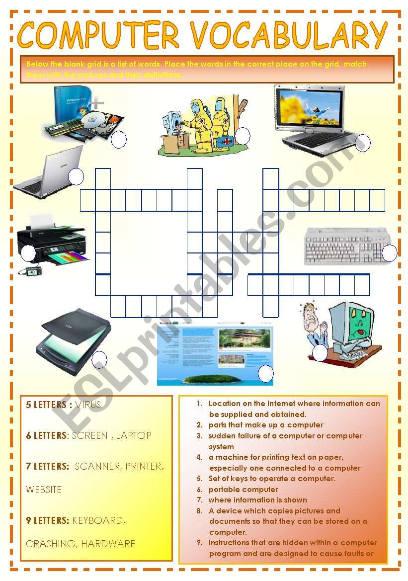 Computer Vocabulary (editable)