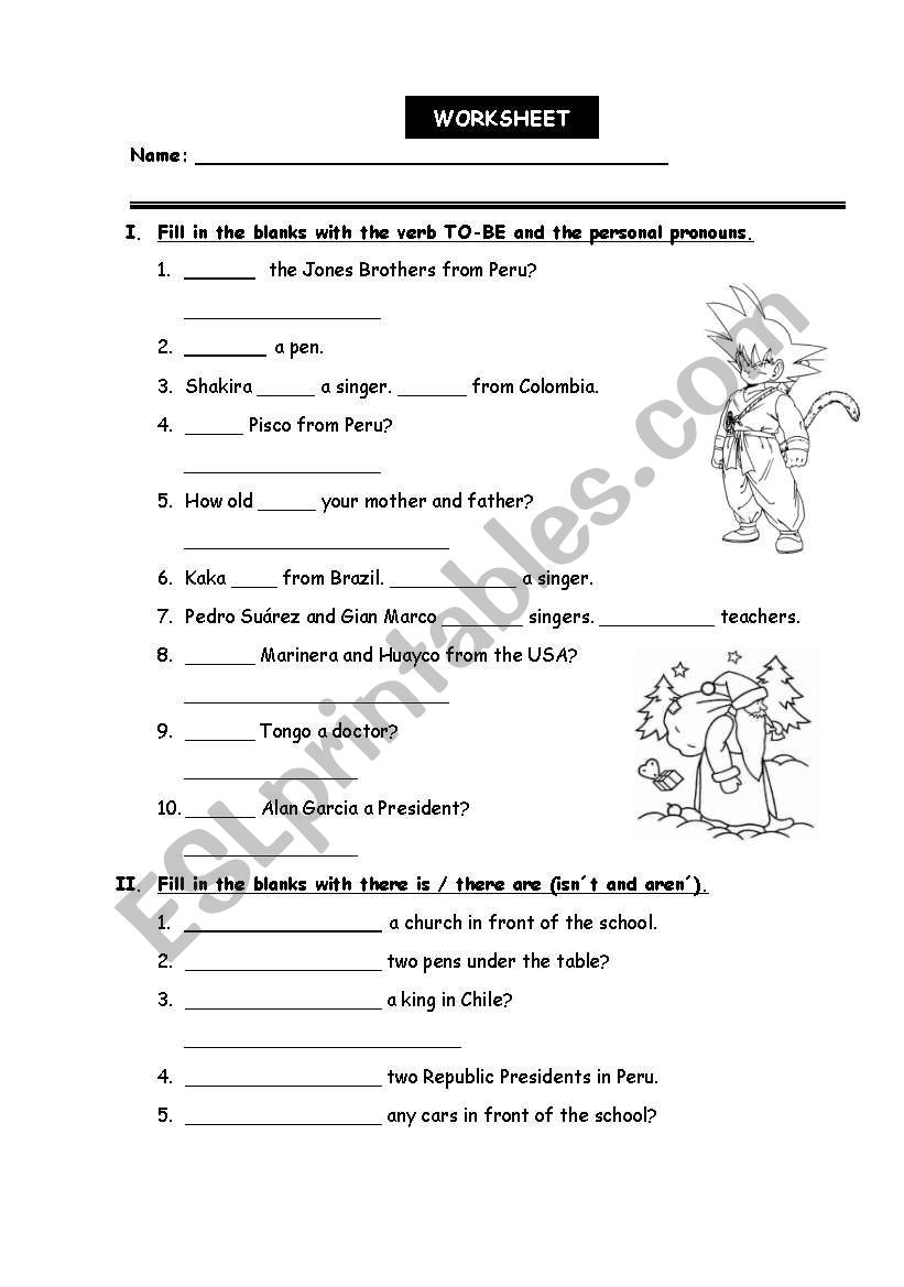 VERB TO-BE worksheet