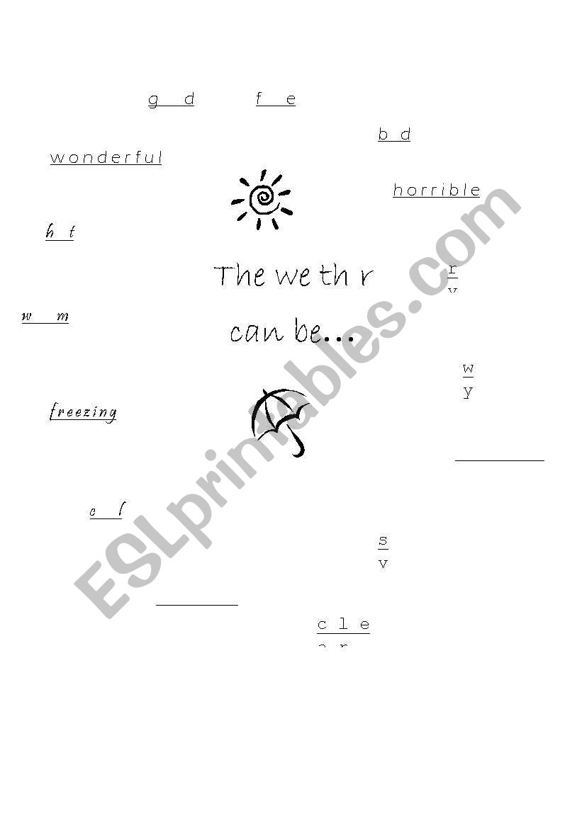 The waether can be worksheet