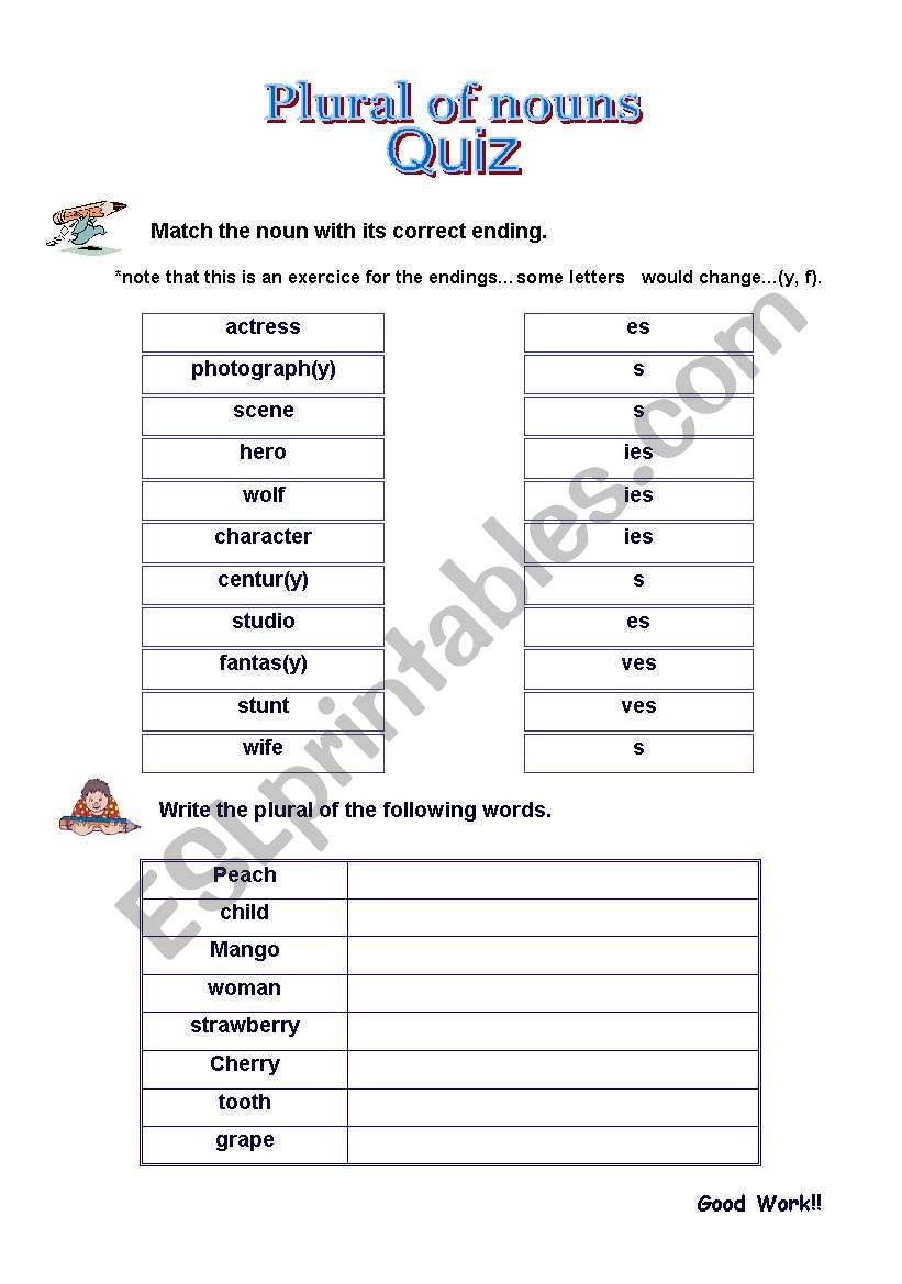 PLURAL worksheet