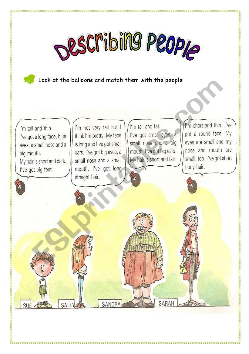 Describing People worksheet