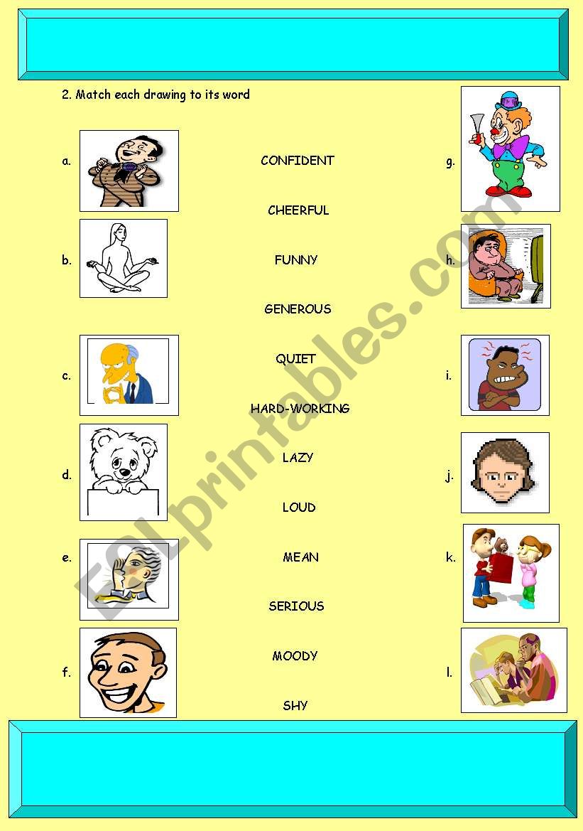 PERSONALITY ADJECTIVES 2/4 worksheet