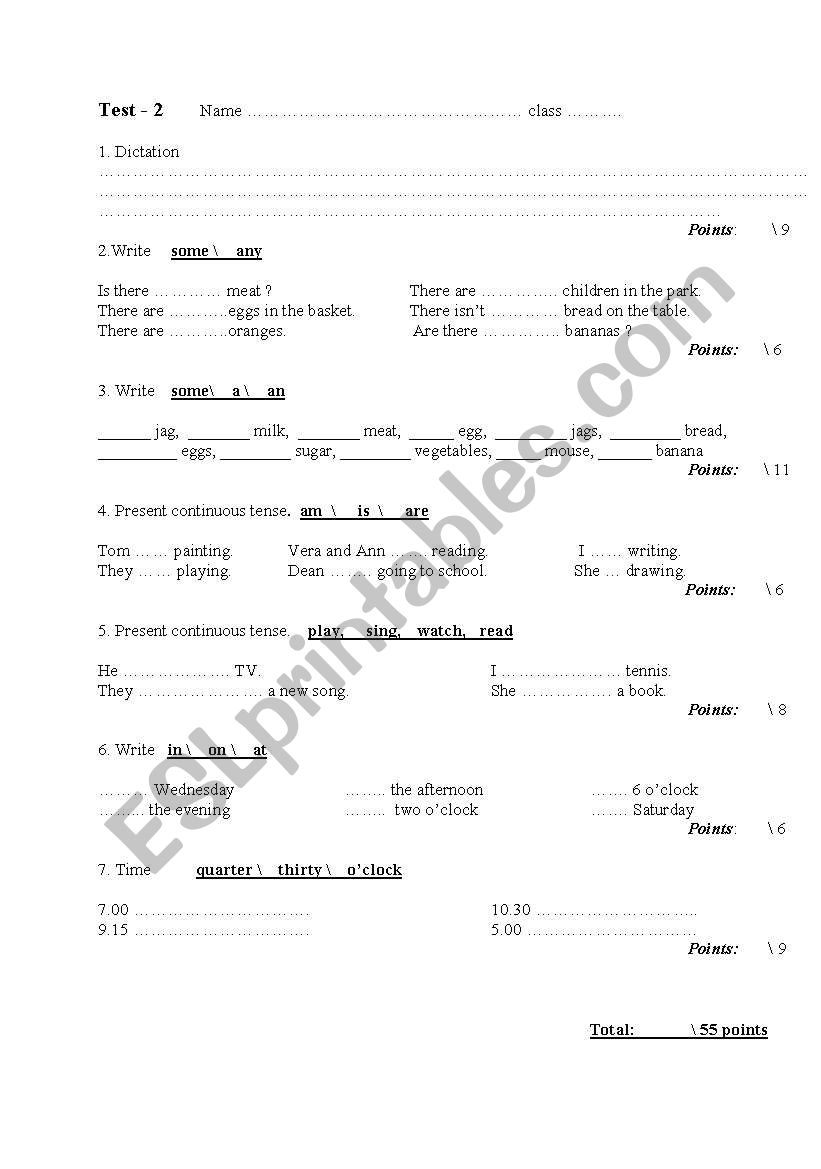 Test worksheet