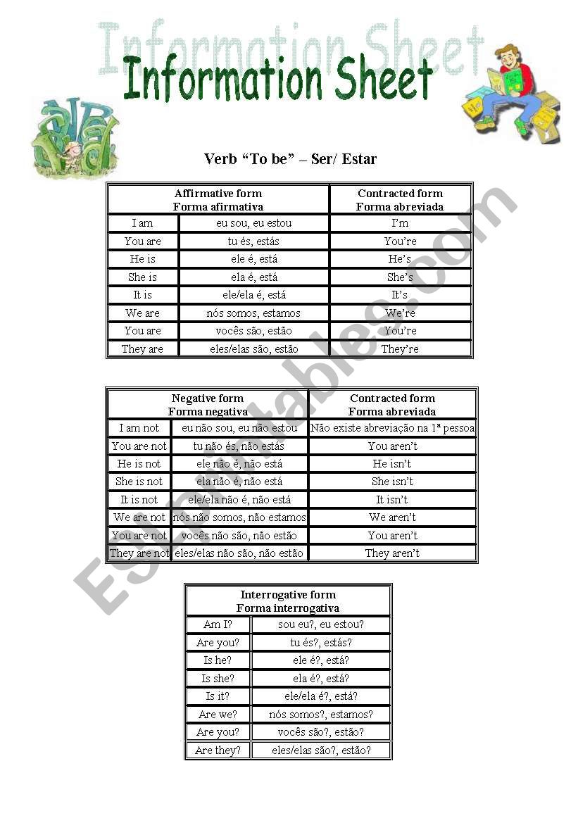 Verb To be worksheet