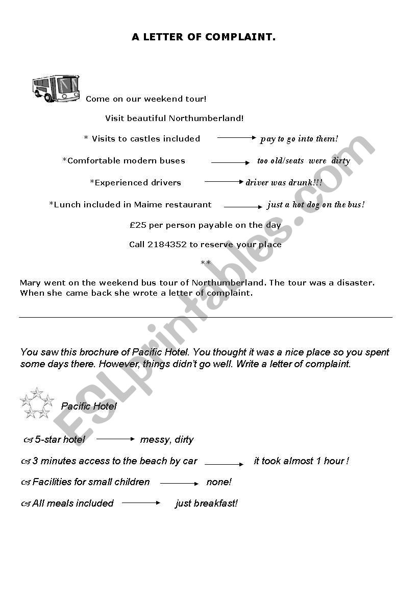 A LETTER OF COMPLAINT - PRACTICE